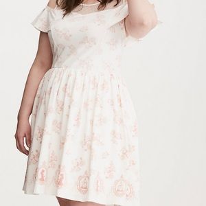 Torrid BEAUTY AND THE BEAST COLD SHOULDER DRESS